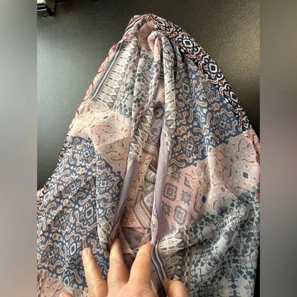 Sheer‎ Floral Patchwork One Size Open Front Kimono Topper Boho Festival Hippie - Picture 14 of 16